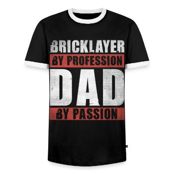 Papa par passion Profession Maçon - T-shirt contrasté Homme - noir/blanc - Devant - AI Model Female 172 light (172cm) & AI Model Male 178 light (178cm)