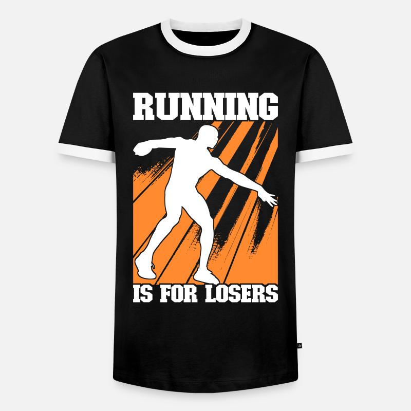 Diskuswerfer Diskuswerfen - Männer Kontrast-T-Shirt - Schwarz/Weiß