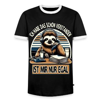 lustiger faLustiger Faultier Spruch Ich Habe Das S - Männer Kontrast-T-Shirt - Schwarz/Weiß - Vorne - AI Model Female 172 light (172cm) & AI Model Male 178 light (178cm)