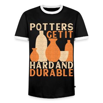 Töpfern Töpfer - Männer Kontrast-T-Shirt - Schwarz/Weiß - Vorne - AI Model Female 172 light (172cm) & AI Model Male 178 light (178cm)