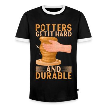 Töpfern Töpfer - Männer Kontrast-T-Shirt - Schwarz/Weiß - Vorne - AI Model Female 172 light (172cm) & AI Model Male 178 light (178cm)