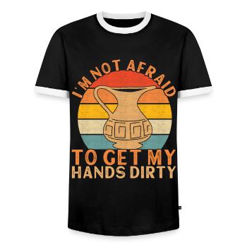 Töpfern Töpfer - Männer Kontrast-T-Shirt - Schwarz/Weiß - Vorne - AI Model Female 172 light (172cm) & AI Model Male 178 light (178cm)