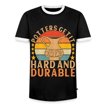 Töpfern Töpfer - Männer Kontrast-T-Shirt - Schwarz/Weiß - Vorne - AI Model Female 172 light (172cm) & AI Model Male 178 light (178cm)