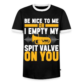 Euphonium Joueur d’euphonium - T-shirt contrasté Homme - noir/blanc - Devant - AI Model Female 172 light (172cm) & AI Model Male 178 light (178cm)