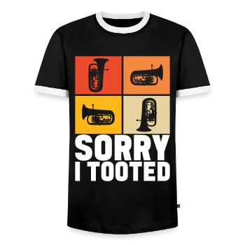 Euphonium Joueur d’euphonium - T-shirt contrasté Homme - noir/blanc - Devant - AI Model Female 172 light (172cm) & AI Model Male 178 light (178cm)