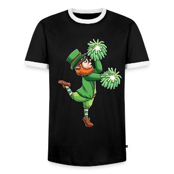 Leprechaun Cheerleading Cheerleader St Patrick's Day - Men's Ringer Shirt - black/white - Front - AI Model Female 172 light (172cm) & AI Model Male 178 light (178cm)