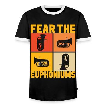 Euphonium Euphoniste - T-shirt contrasté Homme - noir/blanc - Devant - AI Model Female 172 light (172cm) & AI Model Male 178 light (178cm)