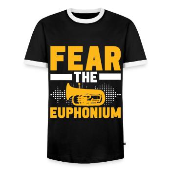 Euphonium Euphonist - Men's Ringer Shirt - black/white - Front - AI Model Female 172 light (172cm) & AI Model Male 178 light (178cm)