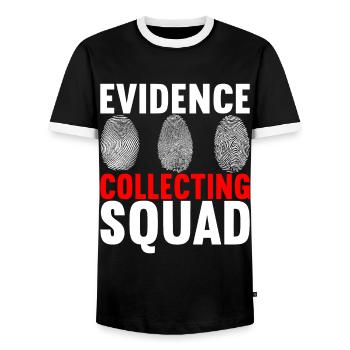 Forensics Forensic Scientist - Men's Ringer Shirt - black/white - Front - AI Model Female 172 light (172cm) & AI Model Male 178 light (178cm)