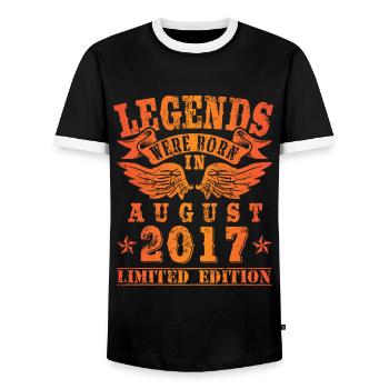 Legends sont nés en Août 2017 Anniversaire - T-shirt contrasté Homme - noir/blanc - Devant - AI Model Female 172 light (172cm) & AI Model Male 178 light (178cm)