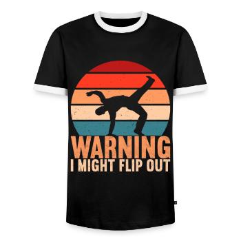Capoeira Capoeirista - Men's Ringer Shirt - black/white - Front - AI Model Female 172 light (172cm) & AI Model Male 178 light (178cm)