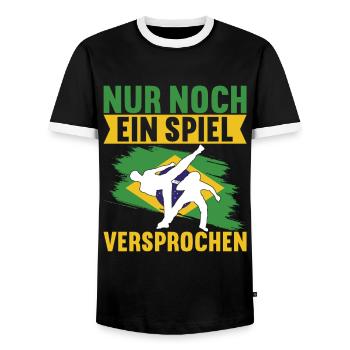 Capoeira Capoeirista - Männer Kontrast-T-Shirt - Schwarz/Weiß - Vorne - AI Model Female 172 light (172cm) & AI Model Male 178 light (178cm)