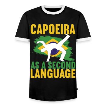 Capoeira Capoeirista - Men's Ringer Shirt - black/white - Front - AI Model Female 172 light (172cm) & AI Model Male 178 light (178cm)