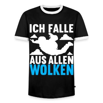 Parachutiste Parachutiste - T-shirt contrasté Homme - noir/blanc - Devant - AI Model Female 172 light (172cm) & AI Model Male 178 light (178cm)