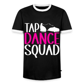 Claquettes Claquettes Danseuse de claquettes - T-shirt contrasté Homme - noir/blanc - Devant - AI Model Female 172 light (172cm) & AI Model Male 178 light (178cm)