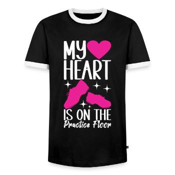 Tap Dance Tap Dancer - Men's Ringer Shirt - black/white - Front - AI Model Female 172 light (172cm) & AI Model Male 178 light (178cm)
