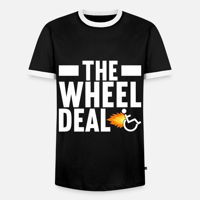 Rollstuhlfahrer Rollstuhl - Männer Kontrast-T-Shirt - Schwarz/Weiß