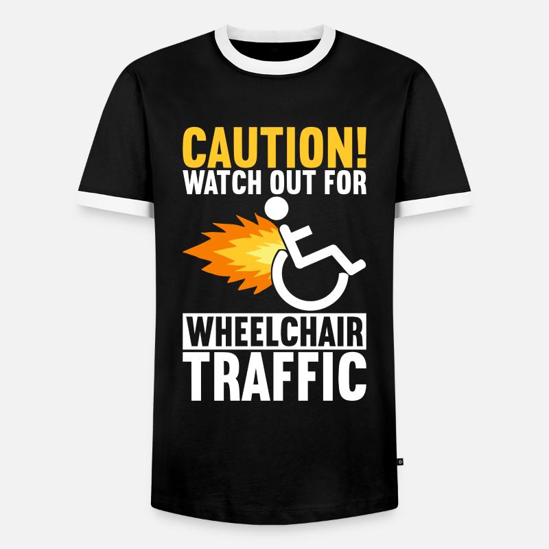 Rollstuhlfahrer Rollstuhl - Männer Kontrast-T-Shirt - Schwarz/Weiß