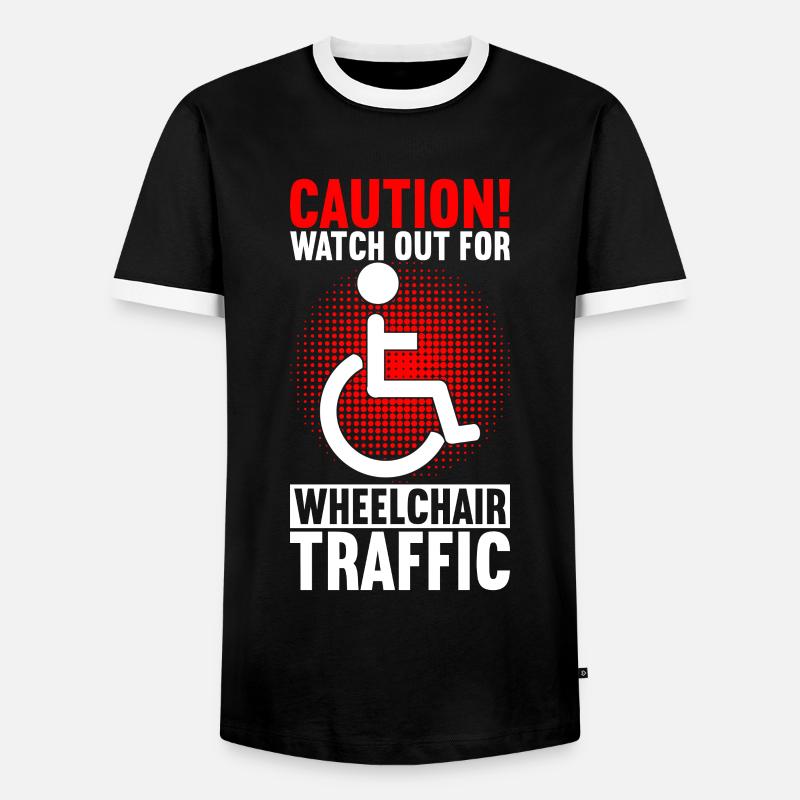 Rollstuhlfahrer Rollstuhl - Männer Kontrast-T-Shirt - Schwarz/Weiß