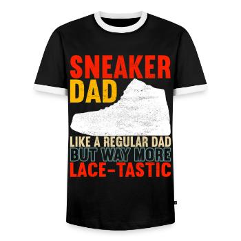 Sneakerhead Collectionneur de baskets - T-shirt contrasté Homme - noir/blanc - Devant - AI Model Female 172 light (172cm) & AI Model Male 178 light (178cm)