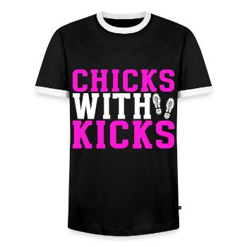 Sneakerhead Collectionneur de baskets - T-shirt contrasté Homme - noir/blanc - Devant - AI Model Female 172 light (172cm) & AI Model Male 178 light (178cm)
