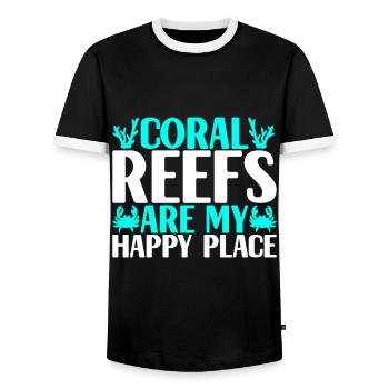 Marine Biology Marine Biologist - Men's Ringer Shirt - black/white - Front - AI Model Female 172 light (172cm) & AI Model Male 178 light (178cm)