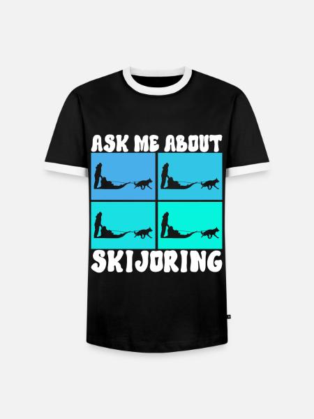 Sledding Sled dogs - Men's Ringer Shirt - black/white