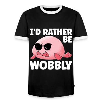 Poisson blob mignon poisson laid - T-shirt contrasté Homme - noir/blanc - Devant - AI Model Female 172 light (172cm) & AI Model Male 178 light (178cm)