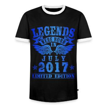 Les légendes sont nées en juillet 2017 Anniversaire - T-shirt contrasté Homme - noir/blanc - Devant - AI Model Female 172 light (172cm) & AI Model Male 178 light (178cm)