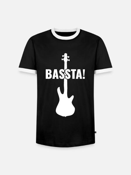 Bassta! - Lustiger Bassist - Männer Kontrast-T-Shirt - Schwarz/Weiß