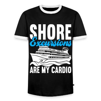 Croisière Vacances Bateau de croisière - T-shirt contrasté Homme - noir/blanc - Devant - AI Model Female 172 light (172cm) & AI Model Male 178 light (178cm)