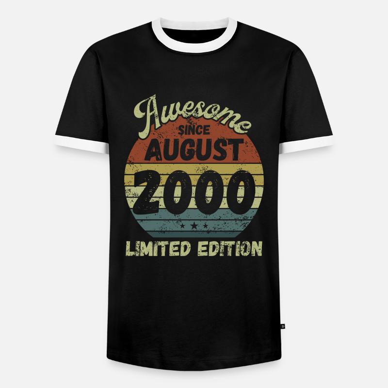 Awesome since August 2000 - Birthday - Men's Ringer Shirt - black/white