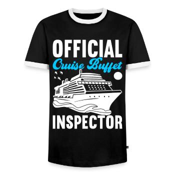 Croisière Vacances Bateau de croisière - T-shirt contrasté Homme - noir/blanc - Devant - AI Model Female 172 light (172cm) & AI Model Male 178 light (178cm)