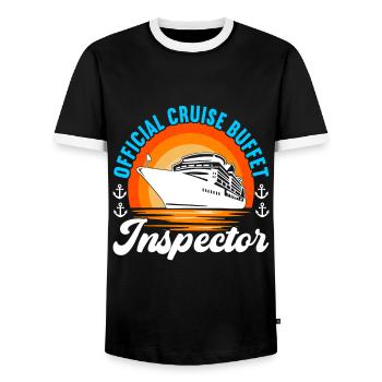 Croisière Vacances Bateau de croisière - T-shirt contrasté Homme - noir/blanc - Devant - AI Model Female 172 light (172cm) & AI Model Male 178 light (178cm)