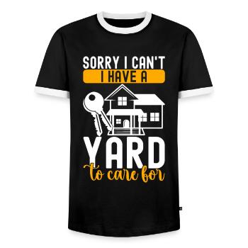 Homeowners Housewarming Party - Men's Ringer Shirt - black/white - Front - AI Model Female 172 light (172cm) & AI Model Male 178 light (178cm)