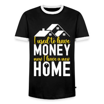 Homeowners Housewarming Party - Men's Ringer Shirt - black/white - Front - AI Model Female 172 light (172cm) & AI Model Male 178 light (178cm)
