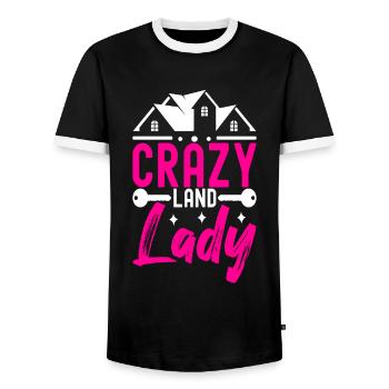 Pendaison de crémaillère des propriétaires - T-shirt contrasté Homme - noir/blanc - Devant - AI Model Female 172 light (172cm) & AI Model Male 178 light (178cm)