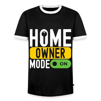 Homeowners Housewarming Party - Men's Ringer Shirt - black/white - Front - AI Model Female 172 light (172cm) & AI Model Male 178 light (178cm)
