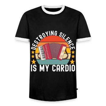 Accordéoniste Accordéoniste - T-shirt contrasté Homme - noir/blanc - Devant - AI Model Female 172 light (172cm) & AI Model Male 178 light (178cm)
