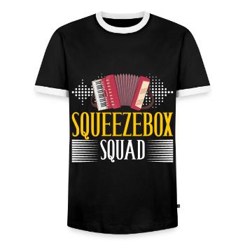 Accordéoniste Accordéoniste - T-shirt contrasté Homme - noir/blanc - Devant - AI Model Female 172 light (172cm) & AI Model Male 178 light (178cm)