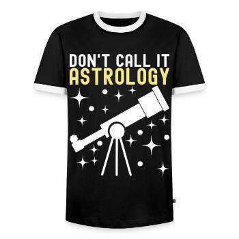 Atronome Astronomy - Men's Ringer Shirt - black/white - Front - AI Model Female 172 light (172cm) & AI Model Male 178 light (178cm)