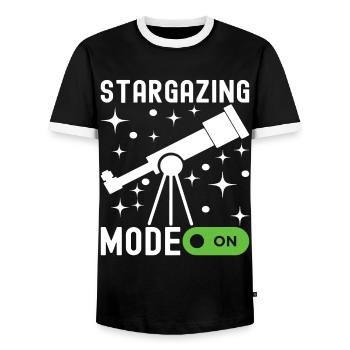 Atronome Astronomy - Men's Ringer Shirt - black/white - Front - AI Model Female 172 light (172cm) & AI Model Male 178 light (178cm)