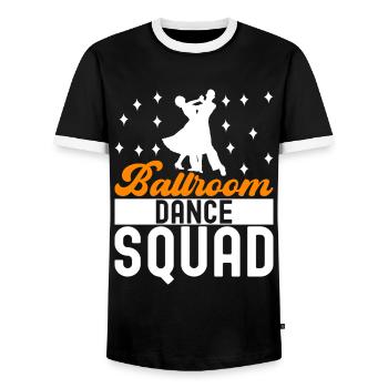 Ballsaal Tanz Ballsaaltänzer Gesellschaftstänzer - Männer Kontrast-T-Shirt - Schwarz/Weiß - Vorne - AI Model Female 172 light (172cm) & AI Model Male 178 light (178cm)