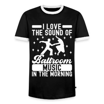 Ballsaal Tanz Ballsaaltänzer Gesellschaftstänzer - Männer Kontrast-T-Shirt - Schwarz/Weiß - Vorne - AI Model Female 172 light (172cm) & AI Model Male 178 light (178cm)
