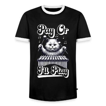 Vibraphon, vibraphoniste - T-shirt contrasté Homme - noir/blanc - Devant - AI Model Female 172 light (172cm) & AI Model Male 178 light (178cm)