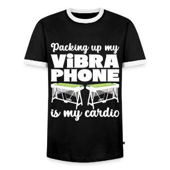 Vibraphon, vibraphonist - Men's Ringer Shirt - black/white - Front - AI Model Female 172 light (172cm) & AI Model Male 178 light (178cm)