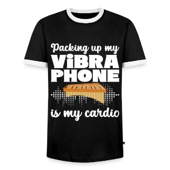 Vibraphon, vibraphonist - Men's Ringer Shirt - black/white - Front - AI Model Female 172 light (172cm) & AI Model Male 178 light (178cm)