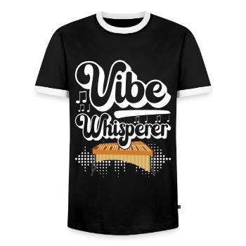 Vibraphon, vibraphoniste - T-shirt contrasté Homme - noir/blanc - Devant - AI Model Female 172 light (172cm) & AI Model Male 178 light (178cm)