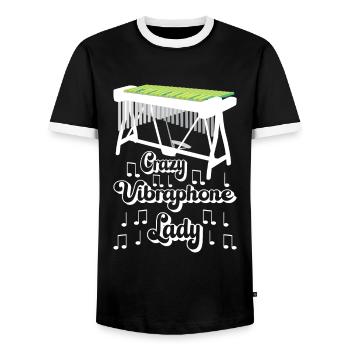 Vibraphon, vibraphonist - Men's Ringer Shirt - black/white - Front - AI Model Female 172 light (172cm) & AI Model Male 178 light (178cm)