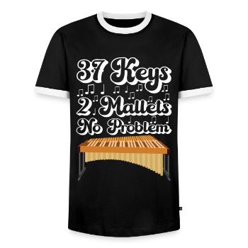 Vibraphon, vibraphoniste - T-shirt contrasté Homme - noir/blanc - Devant - AI Model Female 172 light (172cm) & AI Model Male 178 light (178cm)
